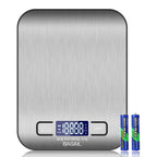 BAGAIL BASICS Digital Kitchen Scale Premium Stainless Steel Food Scales Weight Grams and Oz for Baking and Cooking 11lb/5kg with 0.1oz/1g Precision Pi-Mart