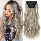 ZRQ Clip in Hair Extensions 20 In Long Wavy Ash Brown with BlondeHair Extensions Clip in 4Pcs Thick Soft Synthetic Clip in Hairpieces for Women Girls #12H613 Pi-Mart