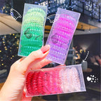 9pcs/set Telephone Colorful Hair Ties Woman Elastic Hairband Ponytail Holders Hair Ropes Wires Scrunchies Elastic Hair Bands Kid Ponytail Holder Tie Gum Hair Accessories Stevvex