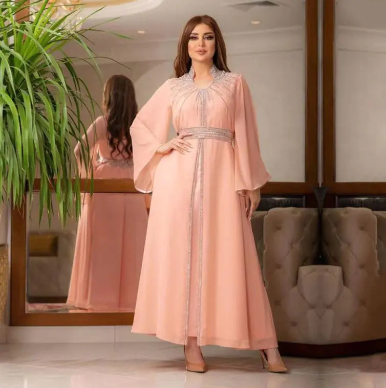 Women's Temperament And Fashion Hot Drill Long-sleeved Dress Pi-Mart