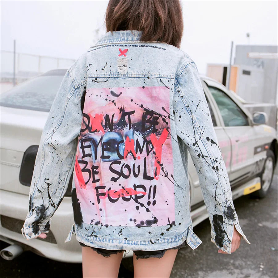Graffiti Denim Jacket Pi-Mart