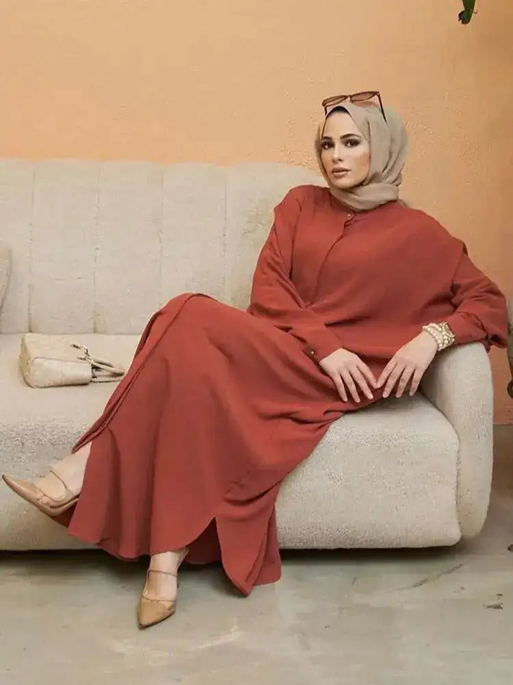 Fashion Single Breasted Muslim Dresses Lootquake LLC
