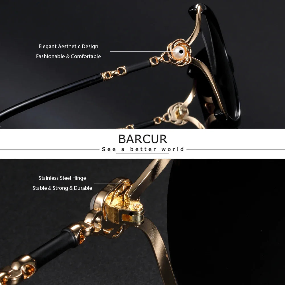 BARCUR Sunglasses Trendy Butterfly Design Fashion Women Sunglasses Polarized Lens Ladies Sun Glasses UV400 Protection for Hot Summer Days Stevvex