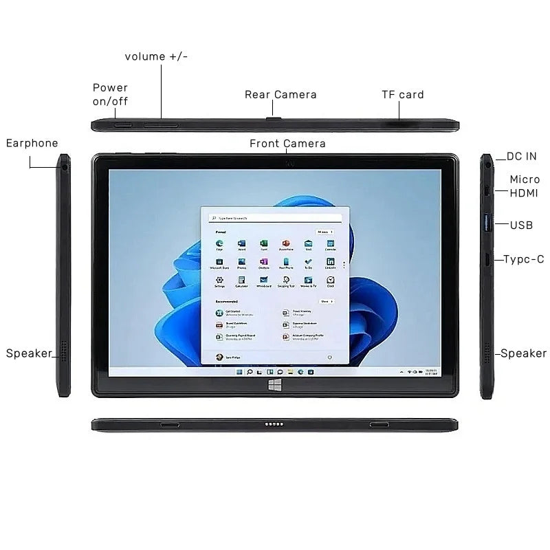 WINDOWS 11 Tablet PC 10.1 INCH 4GB DDR RAM 64GB ROM N3350 CPU 1920 x 1200 IPS Screen WIFI  Quad Core Dual Camera HDMI-Compatible Lootquake LLC