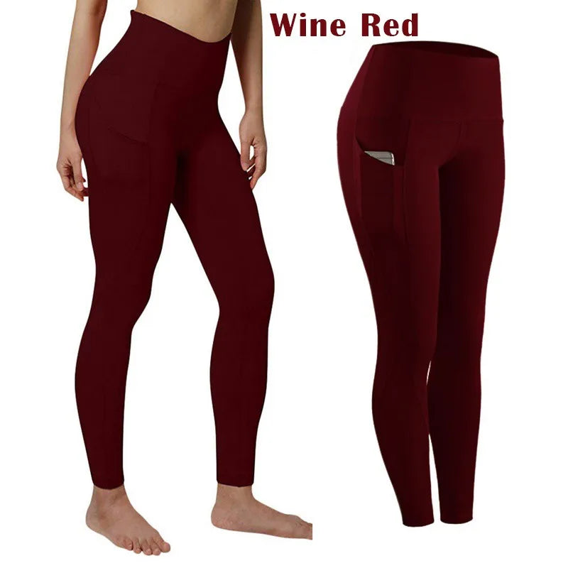 High Waist Elastic Workout Leggings Tummy Control THRIXINE