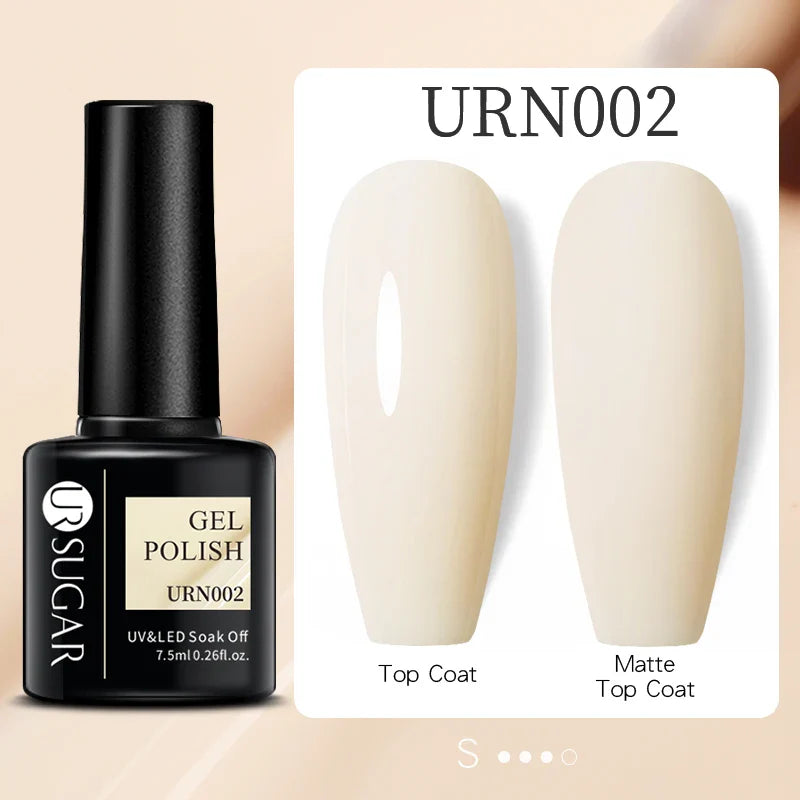 URSUGAR 7.5ml Solid Color Gel Polsih Classic Matte Glossy DIY Nail Art Trendy Reflective Glitter Nail Gel UV LED Soak Off Lootquake LLC