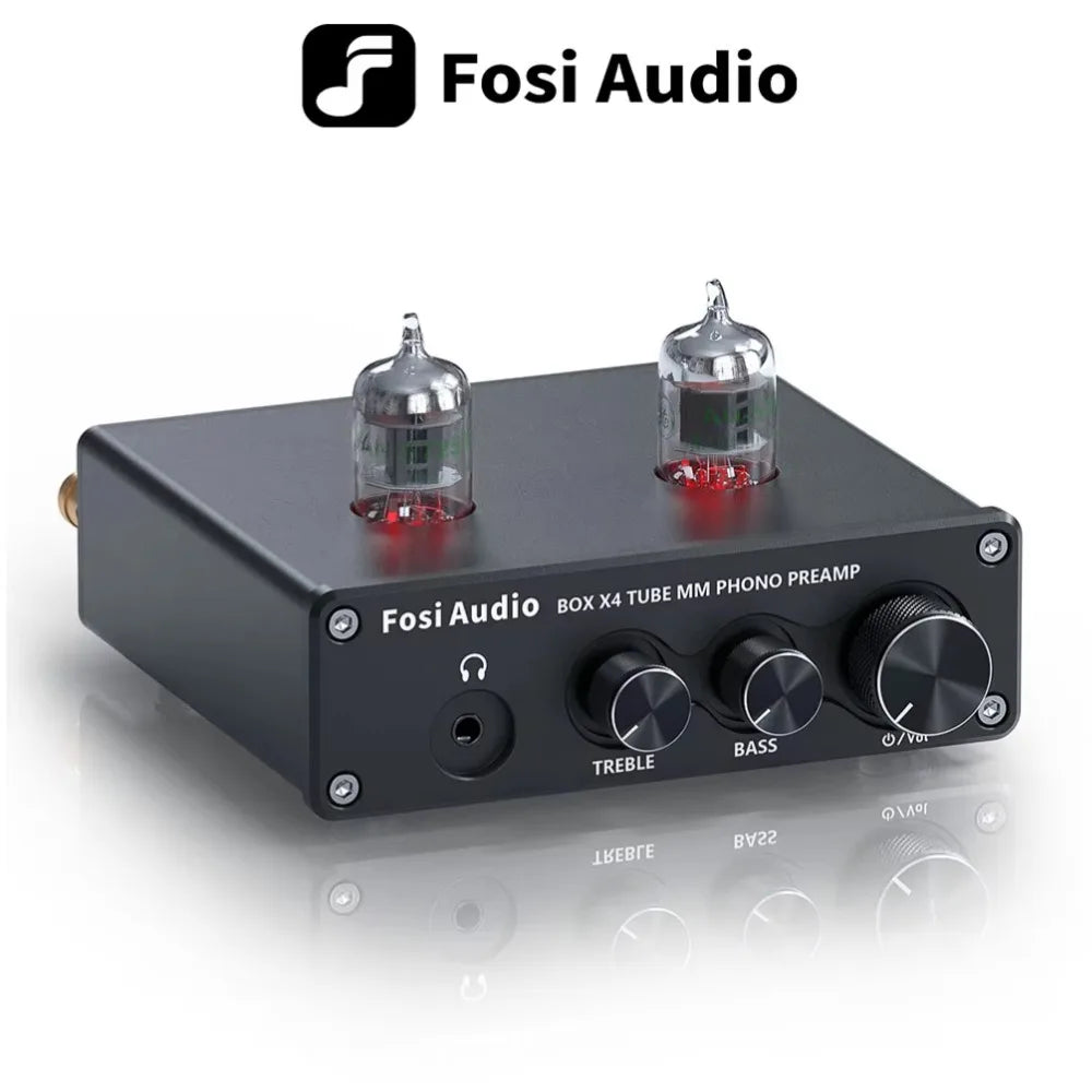 Fosi Audio Phono Preamp for Turntable Phonograph Preamplifier With 5654W Vacuum Tube Amplifier HiFi BOX X4 Lootquake LLC
