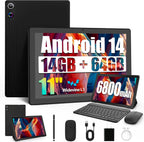 A7L 10.1 Inch Android14 Tablet 14GB RAM 64GB ROM Octa-Core Processor HD IPS WiFi Protective Case Pen Keyboard Mouse Headphone PC Lootquake LLC