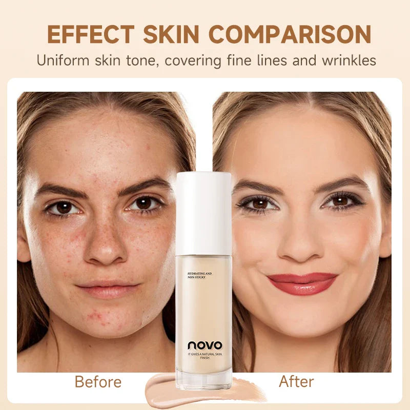 Hyaluronate Liquid Foundation,Long-Lasting Concealer Bb Cream,Vitamin E Nourishing,Water-Resistan,Buildabl,Improves Uneven Skin Lootquake LLC