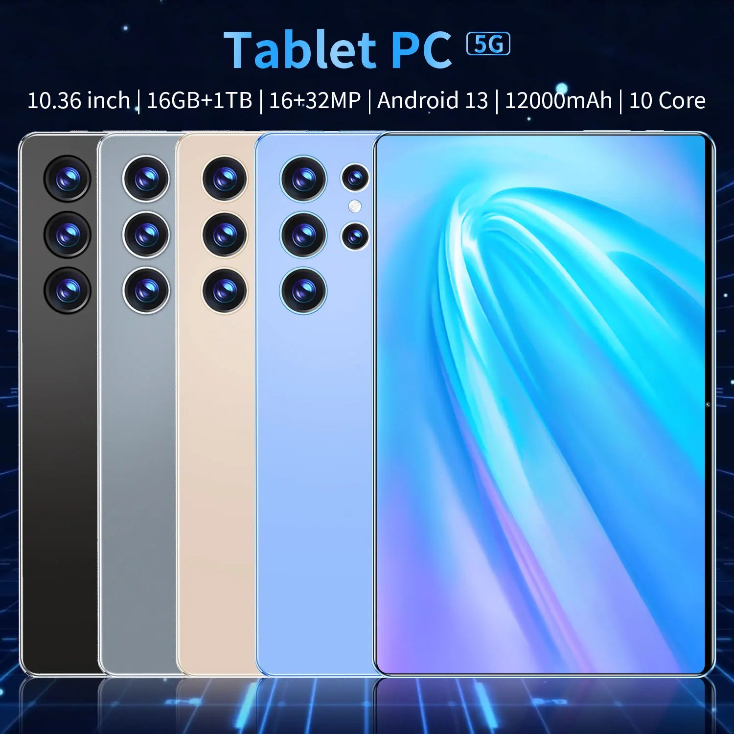 2025 Global Version 10.36 Inch Android 13.0 Tablet Android 16GB Ram 1TB Rom 16MP 32MP 12000mAh Network Bluetooth 5G WIFI Tablets Lootquake LLC