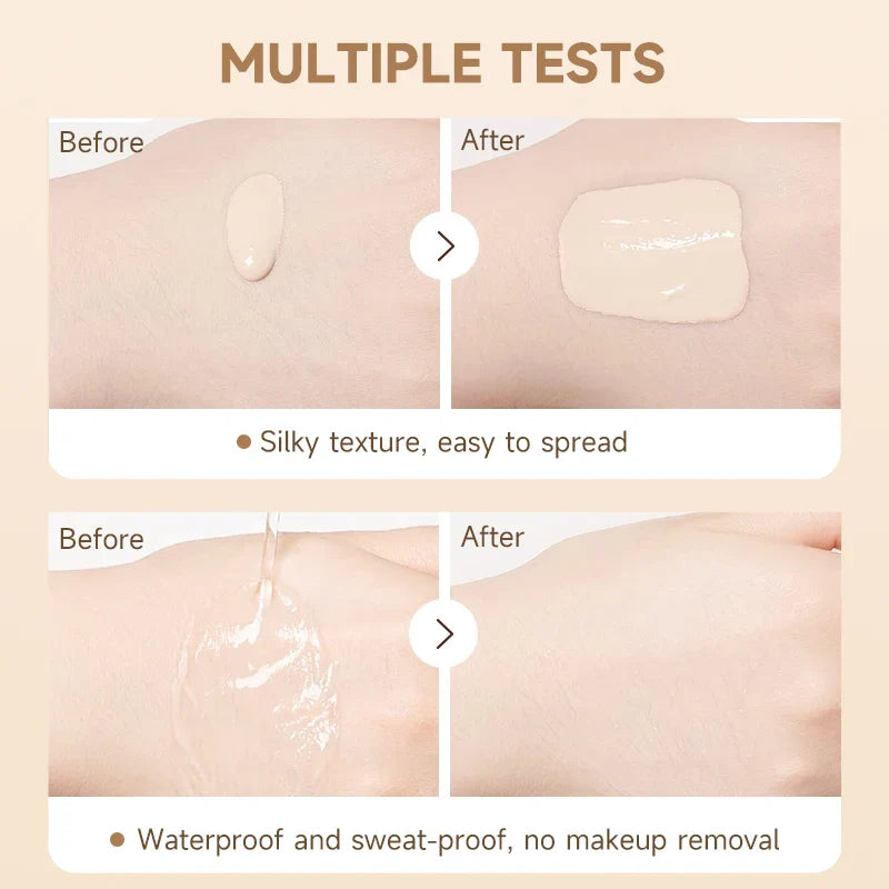 Hyaluronate Liquid Foundation,Long-Lasting Concealer Bb Cream,Vitamin E Nourishing,Water-Resistan,Buildabl,Improves Uneven Skin Lootquake LLC