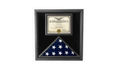 Premium USA-Made Solid wood Flag Document Case Black Finish. The Military Gift Store