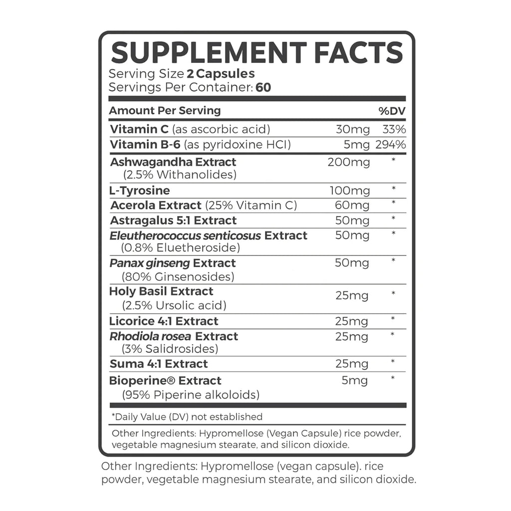 Adrenal Support - Releases Adrenal Fatigue, Cortisol Manager, Relaxes Stress and Anxiety, and Boosts Mood - 120 Capsules Lootquake LLC
