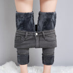 Velvet Thickening Denim Pants Pi-Mart