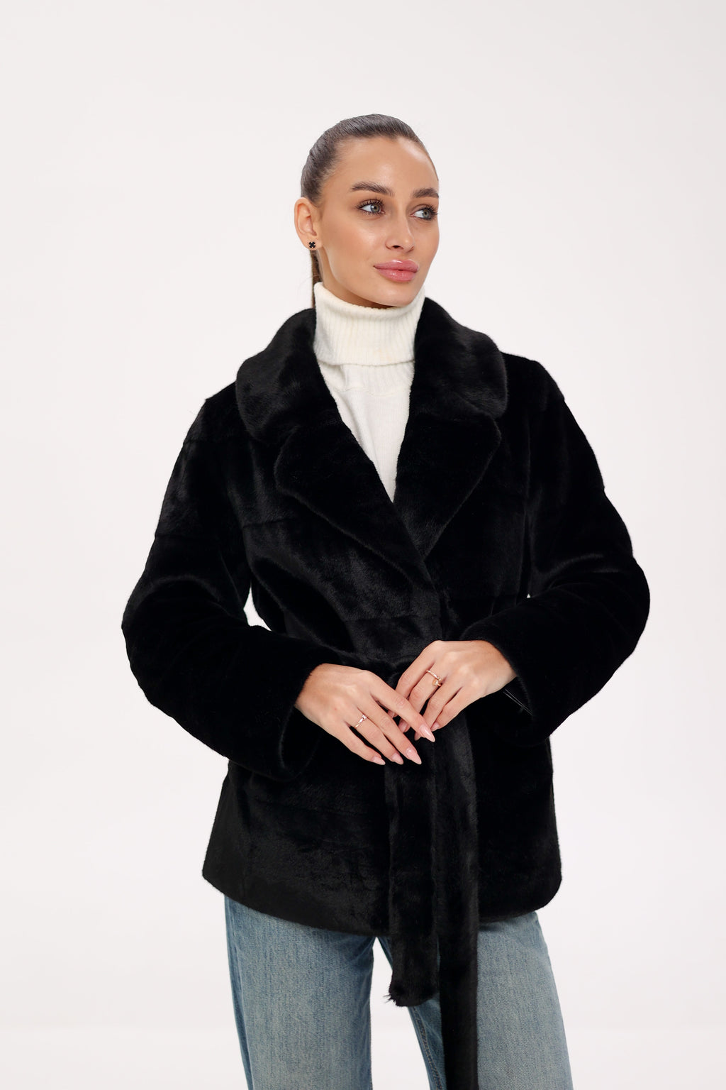 Faux Mink Effect Fur Coat - SJB-DIAMOND ELITES
