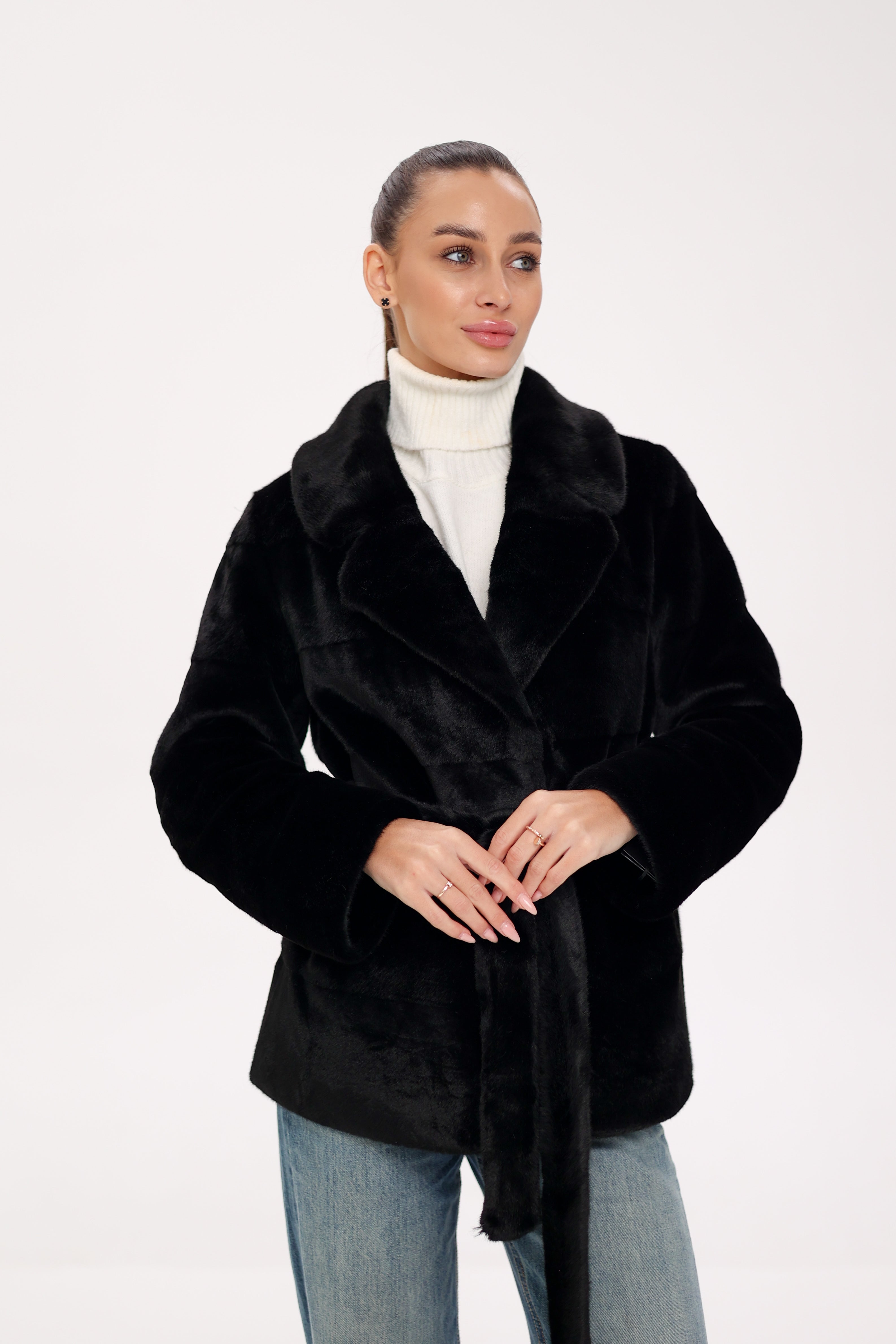 Faux Mink Effect Fur Coat - SJB-DIAMOND ELITES