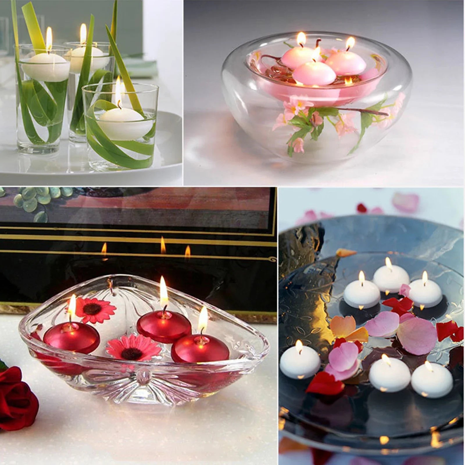 30Pcs Romantic Unscented Floating Candles DIY Round Decor Party Supplies for Dinners Anniversary Weddings Valentines Events Lootquake LLC