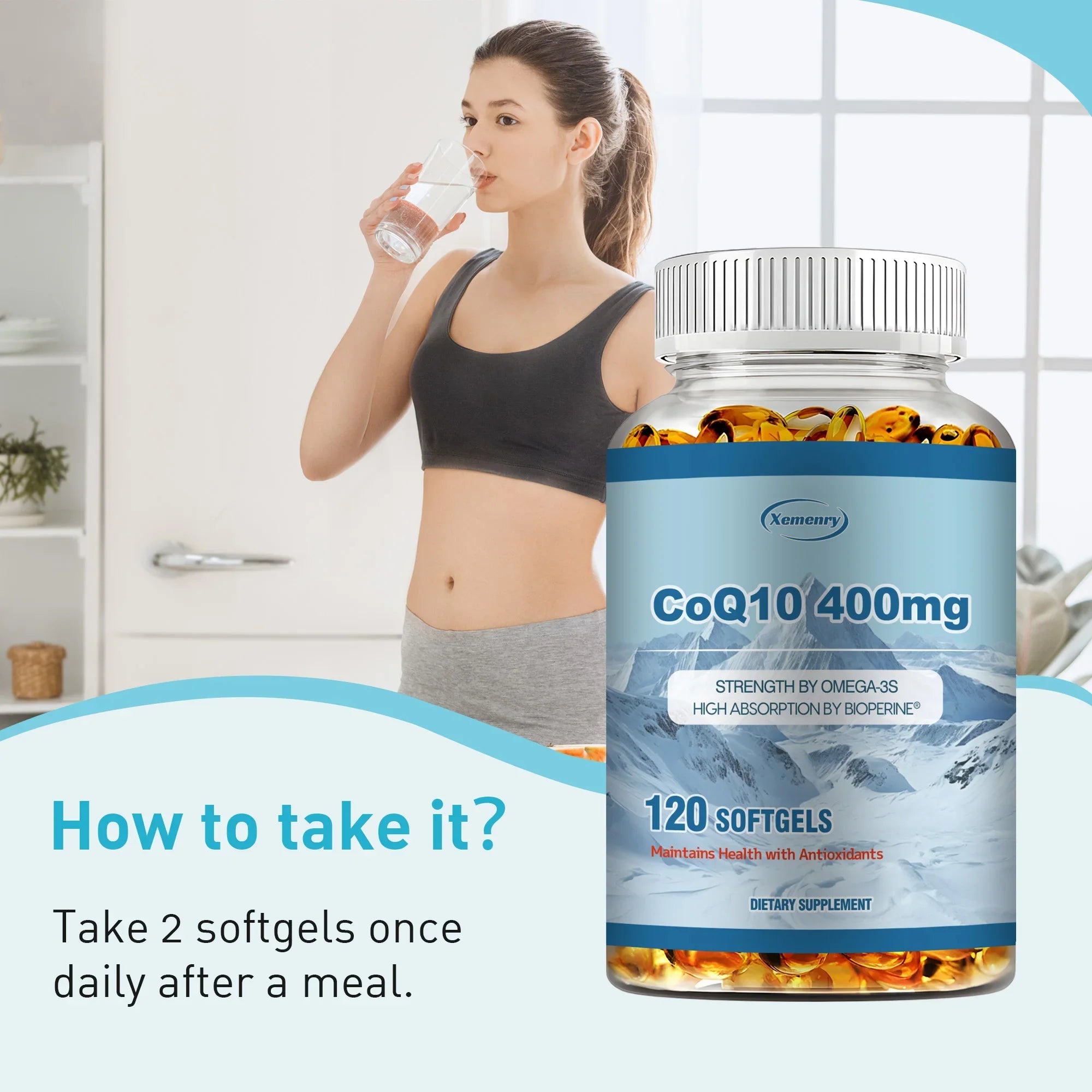 CoQ10 400mg - Supports Energy Production, Heart, Cardiovascular Health, Promotes Blood Circulation, Antioxidant - 120 Capsules Lootquake LLC