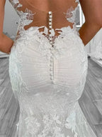 Boho Mermaid Wedding Dresses for Women  Open Back V-Neck Lace Spaghetti Strap Bridal Gown Vestidos De Novia Customized
