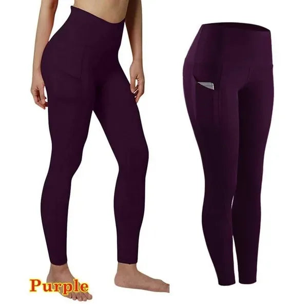 High Waist Elastic Workout Leggings Tummy Control THRIXINE