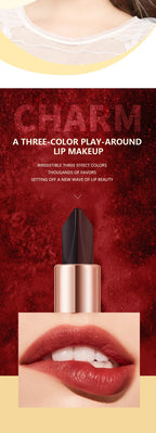 Ocheal Satin-Like Color-Holding Tri-Color Lipstick  Waterproof Long Lasting Liquid Lipstick Tint Moisturizing Tear Off Lip Stain Lootquake LLC
