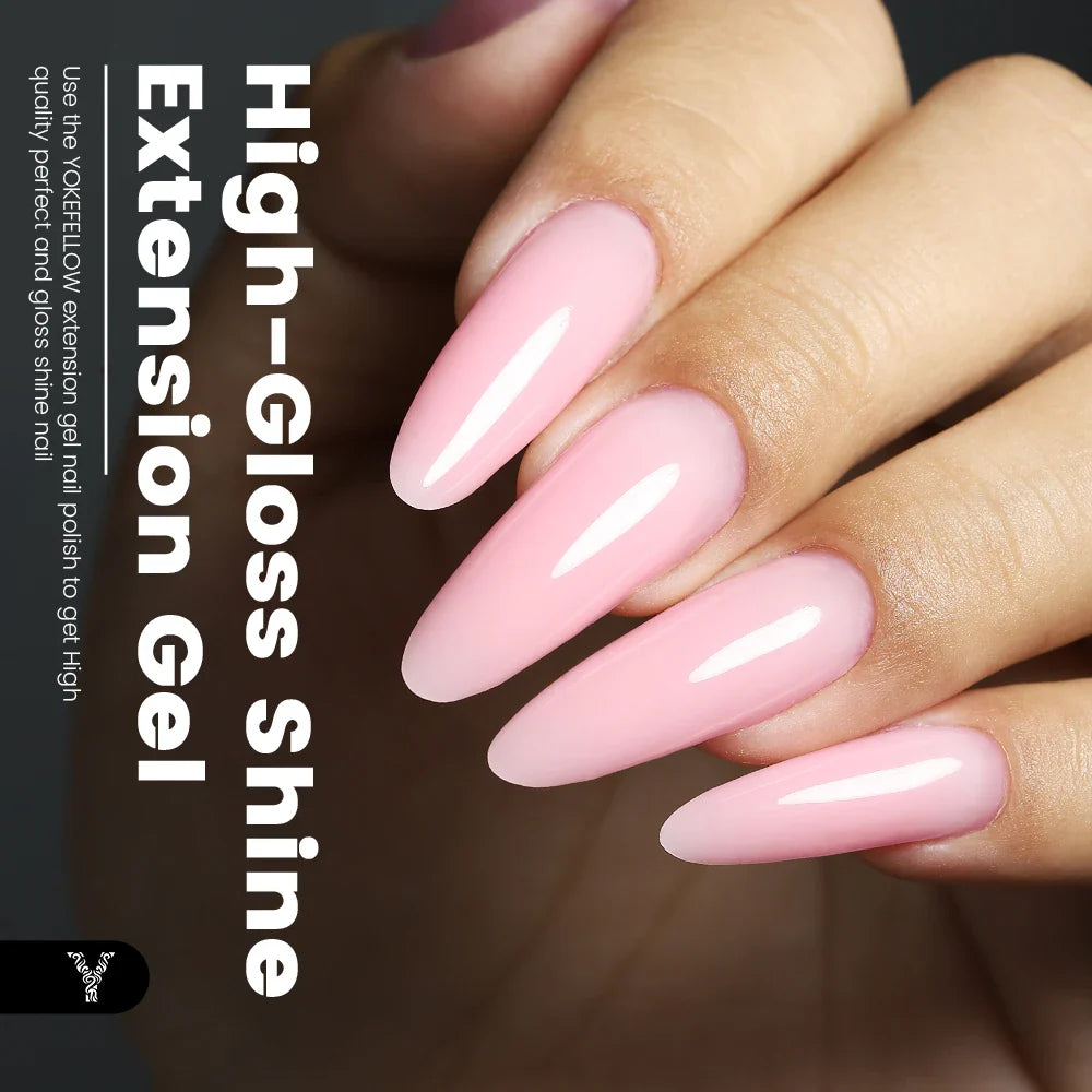 YOKEFELLOW 15g Jelly Extension Gel Nail Polish Nude Pink Clear Building Construct Extend Gel Soak Off UV LED Acrylic Gel Varnish