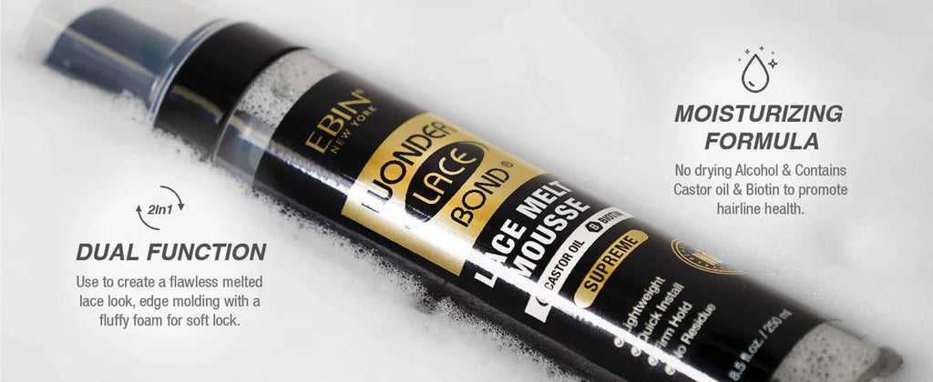 Ebin New York Wonder Lace Bond Lace Melt Mousse Supreme 8.5oz/ 250ml - Maximum Hold, Ideal for Seamless Lace Melts Lootquake LLC