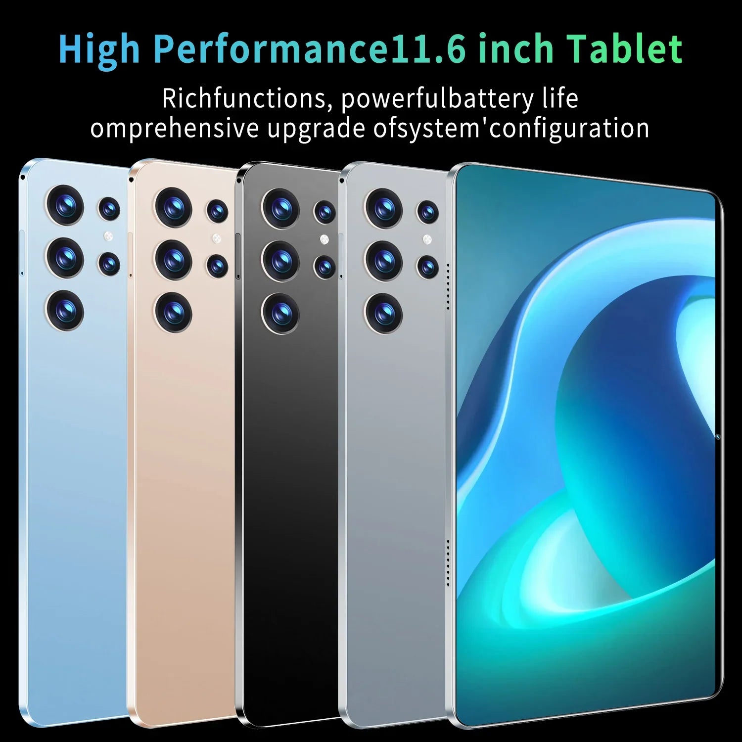 2024 New 5G Tablet 11.6 inch Android 13.0 Phablet MTK6797 16GB RAM 1TB ROM Tablet PC Dual Cameras Dual sim card Wifi Type-c Lootquake LLC