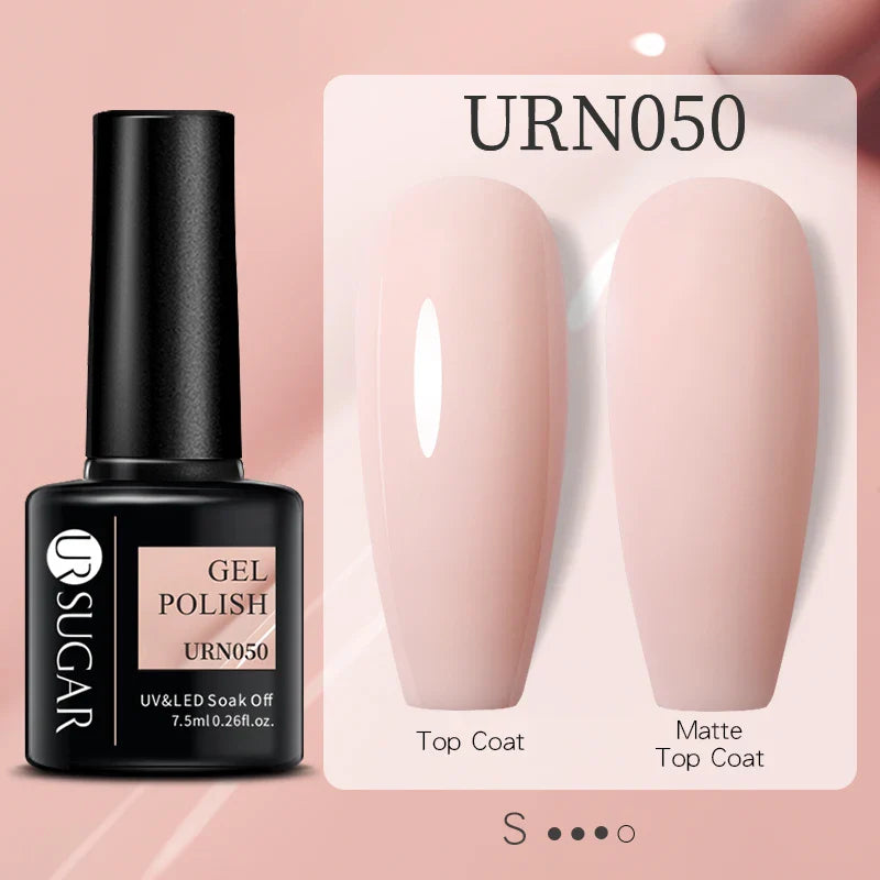 URSUGAR 7.5ml Solid Color Gel Polsih Classic Matte Glossy DIY Nail Art Trendy Reflective Glitter Nail Gel UV LED Soak Off Lootquake LLC