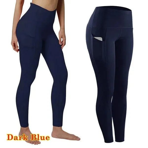 High Waist Elastic Workout Leggings Tummy Control THRIXINE