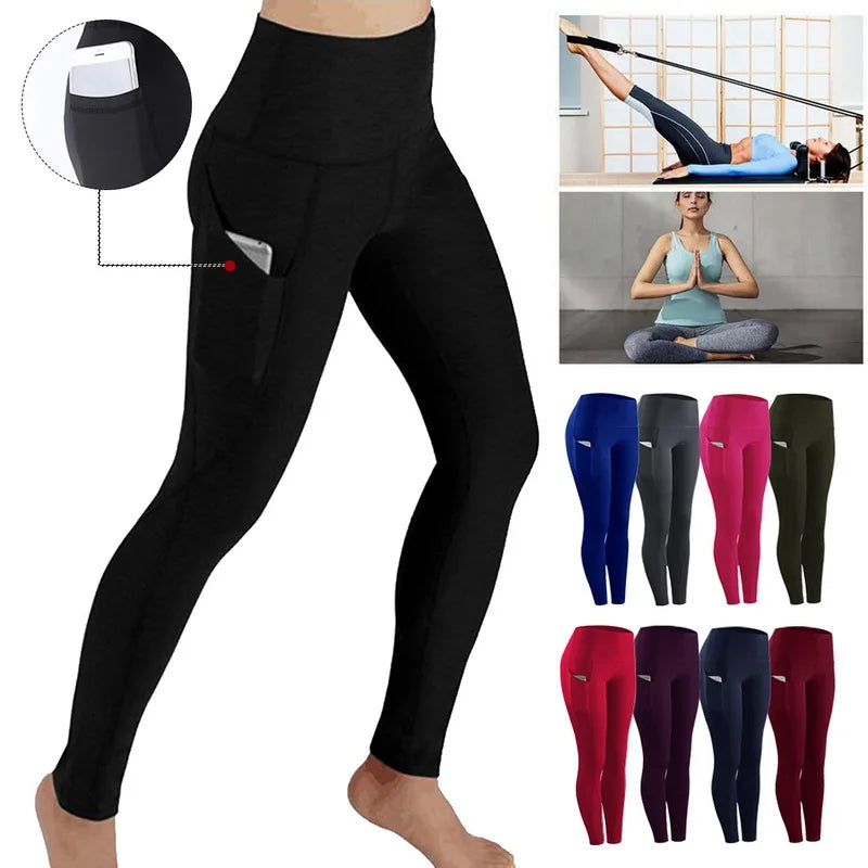 High Waist Elastic Workout Leggings Tummy Control THRIXINE