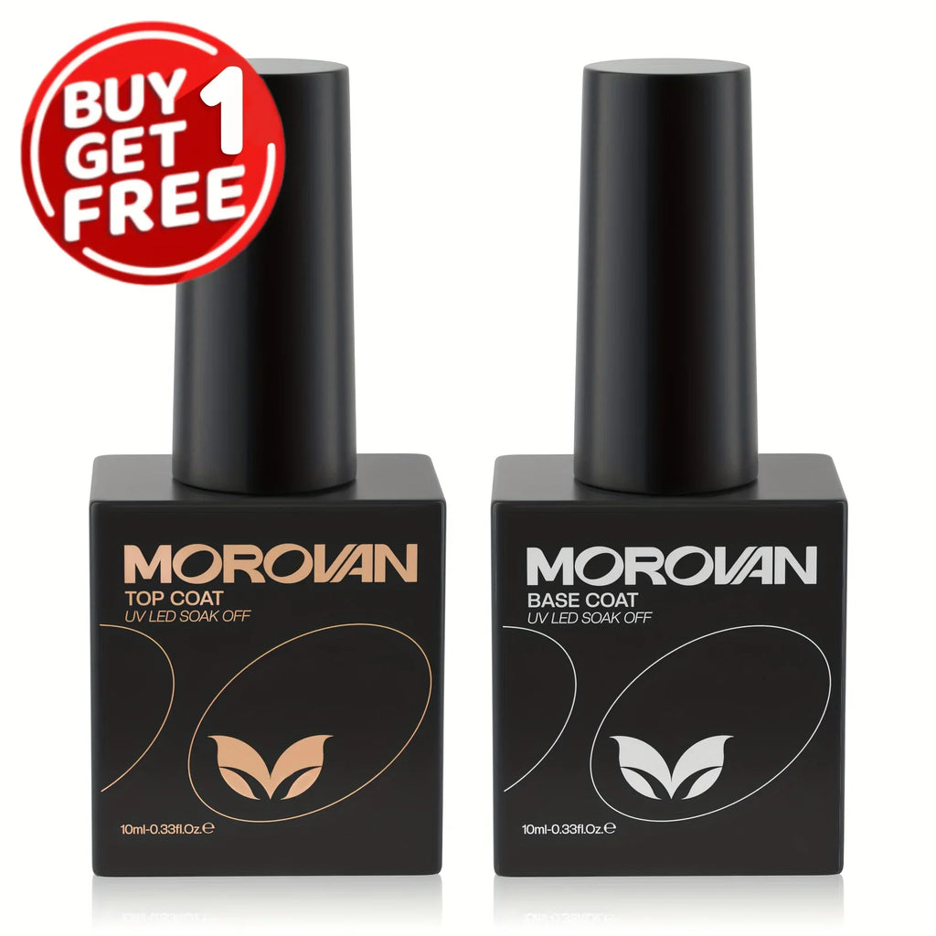 Morovan Gel Base Top Coat-Soak Off Gel Nail Polish ideal for beginners offers long-lasting UV glossy shine Perfect for home use Lootquake LLC