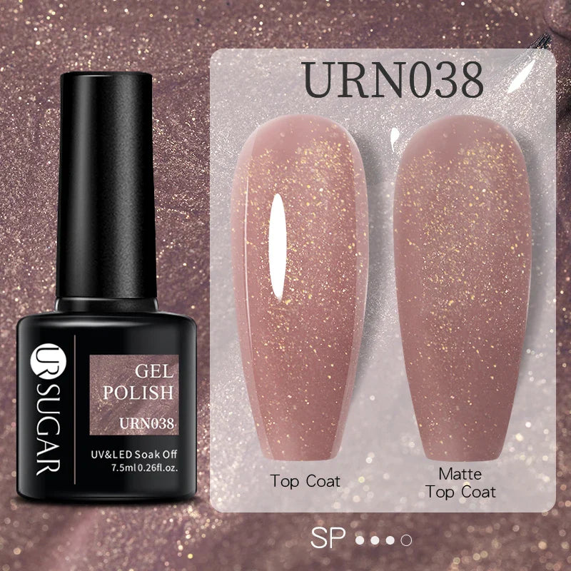 URSUGAR 7.5ml Solid Color Gel Polsih Classic Matte Glossy DIY Nail Art Trendy Reflective Glitter Nail Gel UV LED Soak Off Lootquake LLC