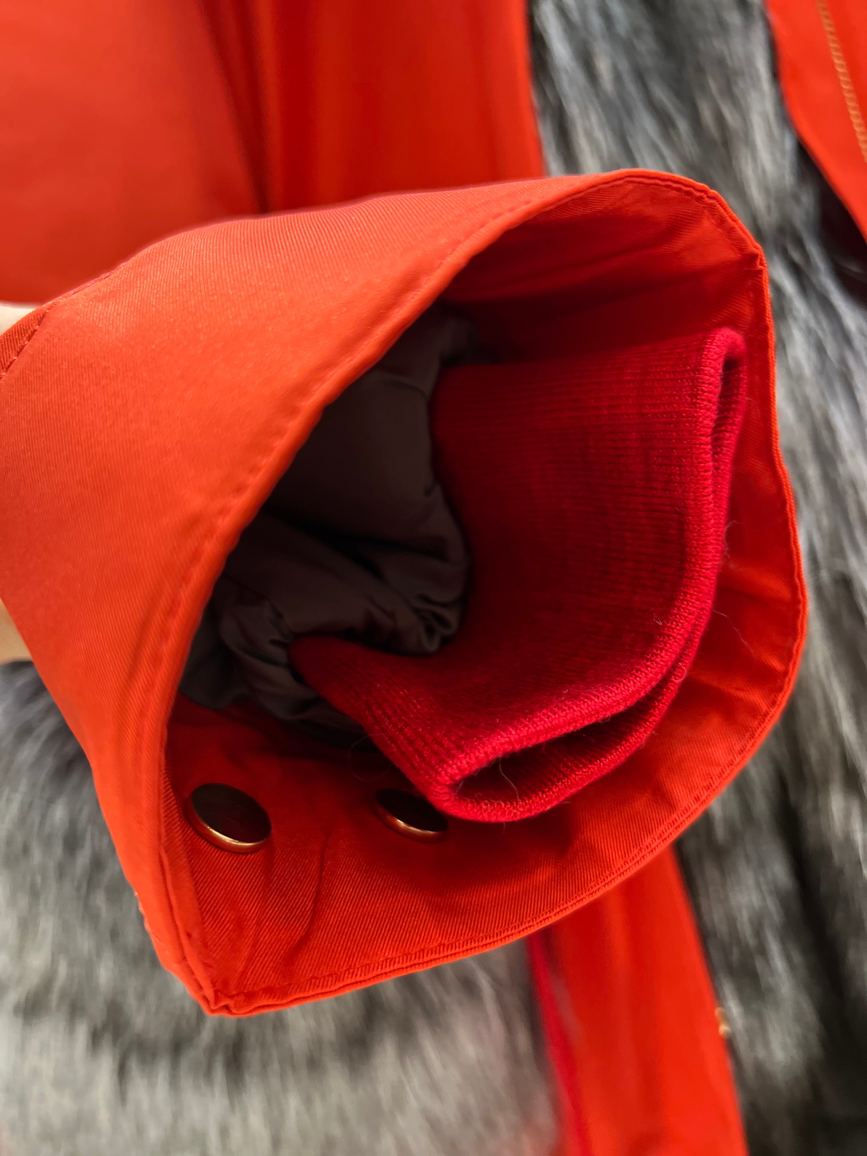 Roma Genuine Silver Fox Fur Rabbit Fur Insulated Parka in Red Alaska® Outerwear Company