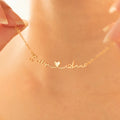  Personalized Two Name Necklace with Heart, Custom Couple Name Necklaces, Silver Letter Necklace for Women, Gifts For Couples, Lootquake LLC