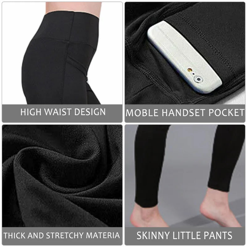 High Waist Elastic Workout Leggings Tummy Control THRIXINE