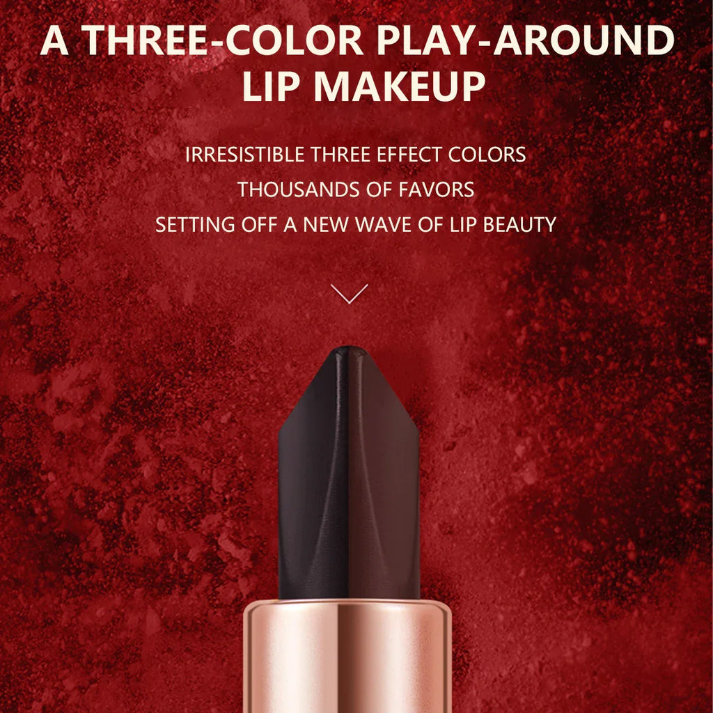 Ocheal Satin-Like Color-Holding Tri-Color Lipstick  Waterproof Long Lasting Liquid Lipstick Tint Moisturizing Tear Off Lip Stain Lootquake LLC