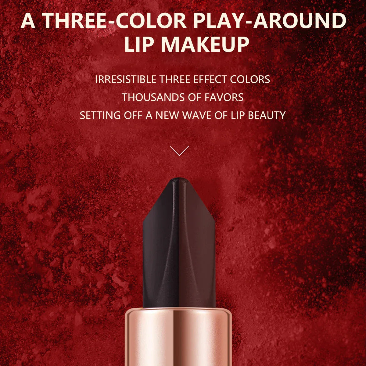 Ocheal Satin-Like Color-Holding Tri-Color Lipstick  Waterproof Long Lasting Liquid Lipstick Tint Moisturizing Tear Off Lip Stain Lootquake LLC