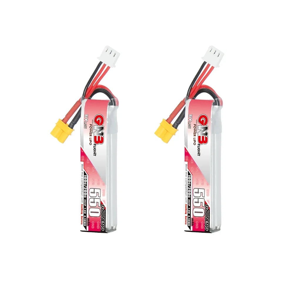 GNB 2S 7.6V 550mAh 100C/200C HV Lipo Battery For Happymodel FPV Racing Cine Whoop BetaFPV RC Drone With XT30U-F Plug