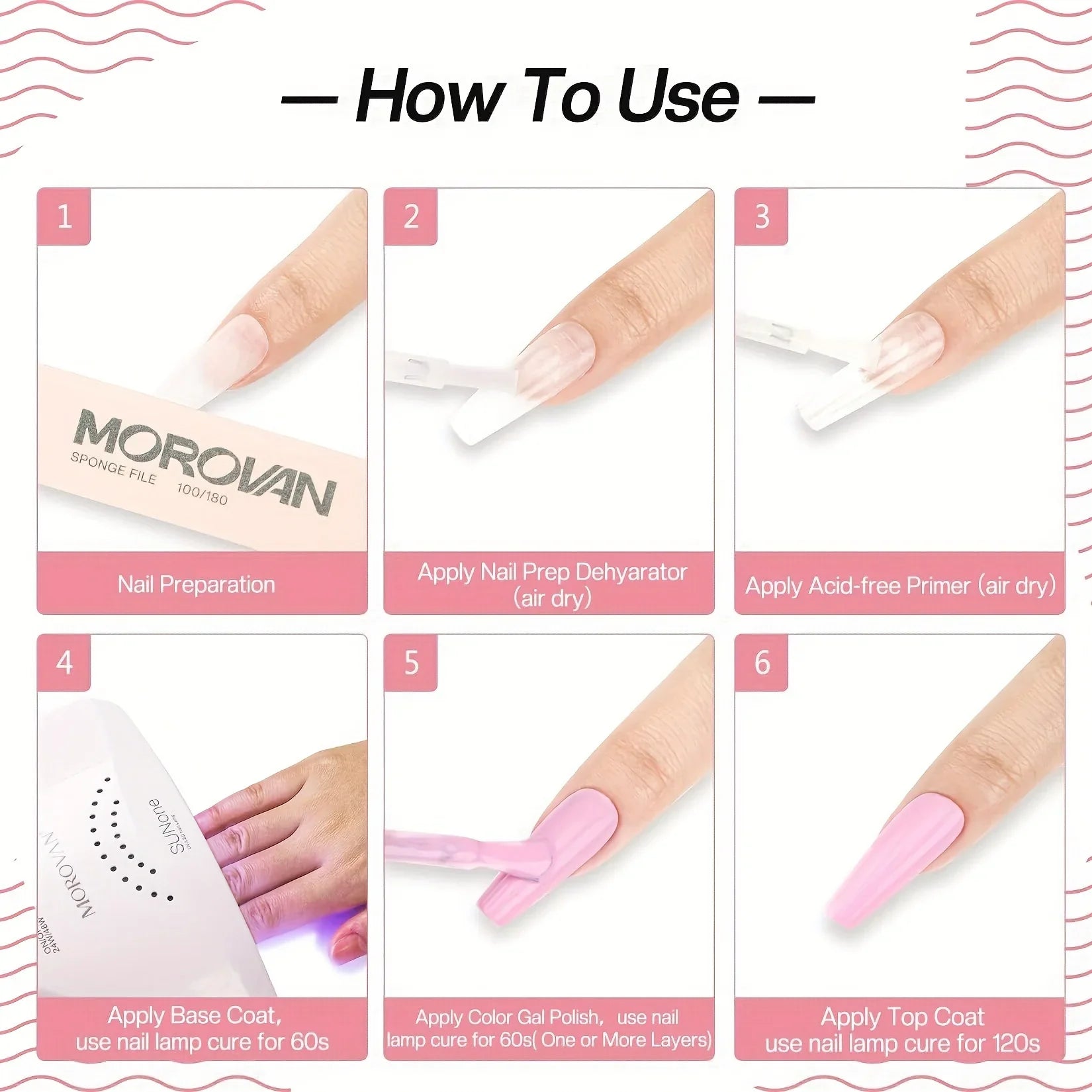 Morovan Gel Base Top Coat-Soak Off Gel Nail Polish ideal for beginners offers long-lasting UV glossy shine Perfect for home use Lootquake LLC