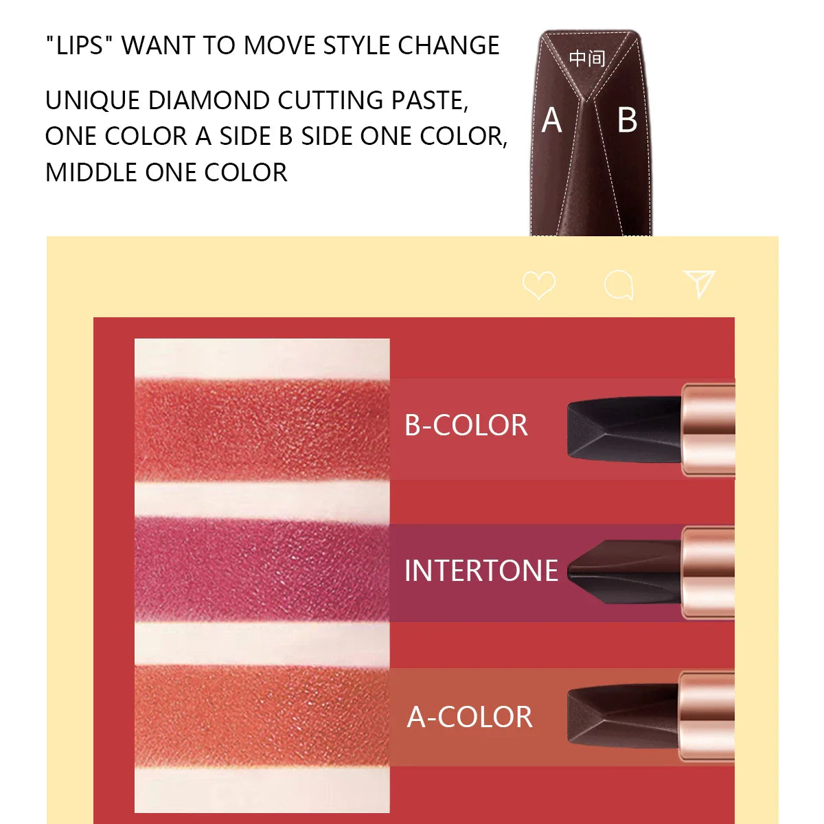 Ocheal Satin-Like Color-Holding Tri-Color Lipstick  Waterproof Long Lasting Liquid Lipstick Tint Moisturizing Tear Off Lip Stain Lootquake LLC