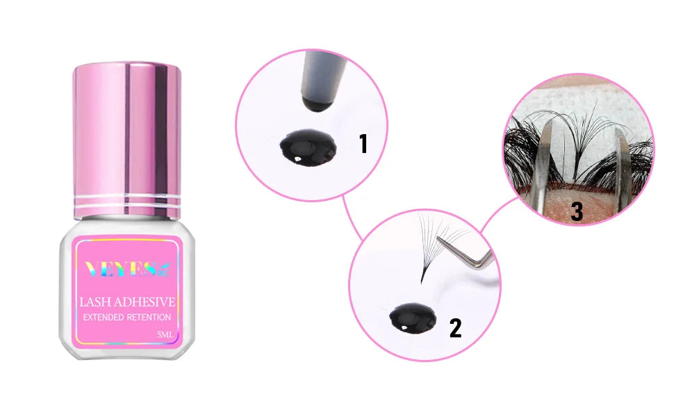 Veyes Inc 5ml Eyelash Extensions Glue Veyelash 1-2 Second Fast Drying Lash Adhesive 7 Weeks Retention Volume Glue Makeup Tools Lootquake LLC