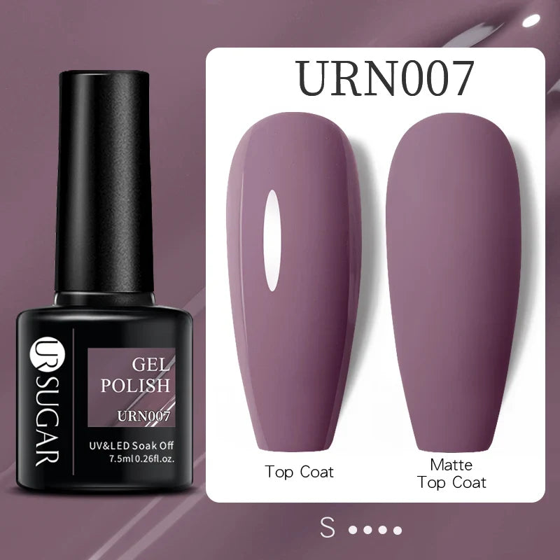 URSUGAR 7.5ml Solid Color Gel Polsih Classic Matte Glossy DIY Nail Art Trendy Reflective Glitter Nail Gel UV LED Soak Off Lootquake LLC
