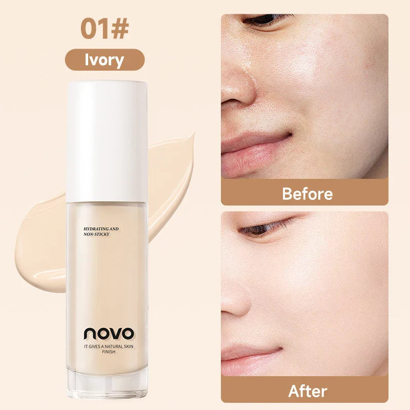 Hyaluronate Liquid Foundation,Long-Lasting Concealer Bb Cream,Vitamin E Nourishing,Water-Resistan,Buildabl,Improves Uneven Skin Lootquake LLC