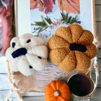 Plush Pumpkin Throw Pillow Decorative Fall Pillow Soft Cuddle Pumpkin Decor BandsCo Straps