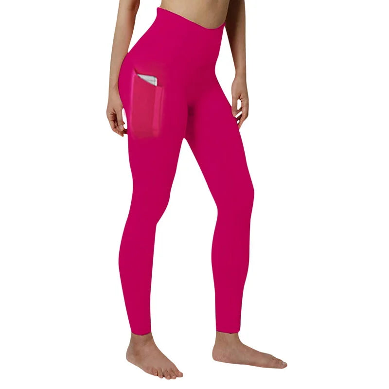High Waist Elastic Workout Leggings Tummy Control THRIXINE
