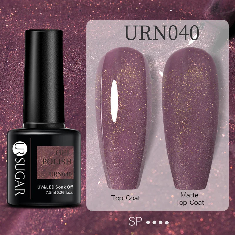 URSUGAR 7.5ml Solid Color Gel Polsih Classic Matte Glossy DIY Nail Art Trendy Reflective Glitter Nail Gel UV LED Soak Off Lootquake LLC
