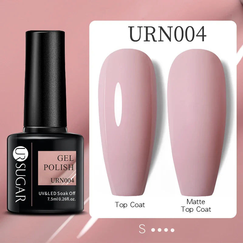 URSUGAR 7.5ml Solid Color Gel Polsih Classic Matte Glossy DIY Nail Art Trendy Reflective Glitter Nail Gel UV LED Soak Off Lootquake LLC