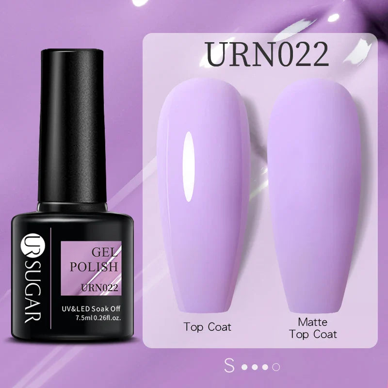 URSUGAR 7.5ml Solid Color Gel Polsih Classic Matte Glossy DIY Nail Art Trendy Reflective Glitter Nail Gel UV LED Soak Off Lootquake LLC