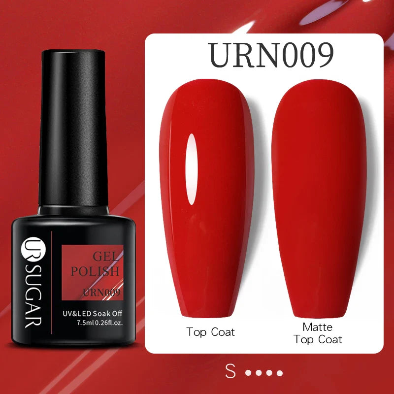 URSUGAR 7.5ml Solid Color Gel Polsih Classic Matte Glossy DIY Nail Art Trendy Reflective Glitter Nail Gel UV LED Soak Off Lootquake LLC